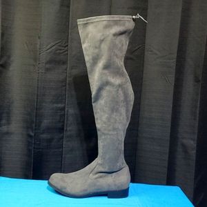 Grey 1 inch heeled boot